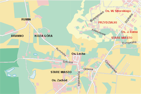 Mapa ( Plan ) Konina. Warstwa gwna. Konin - Wielkopolska.    
   Warstwa gwna prezentuje ukad ulic Konina, oraz okolicznych miejscowoci. Zaznaczono: gwne trasy komunikacyjne, trasy przelotowe Konina, jeziora, rzeki, trasy kolejowe, tereny zielone, przemysowe i zarysy zabudowa. Mapa wykonana jest w skali 1:10 000 - warstwa podstawowa oraz w wikszych skalach.

Konin - warstwa gwna Internetowego Planu Konina serwisu Cyber Wielkopolska.